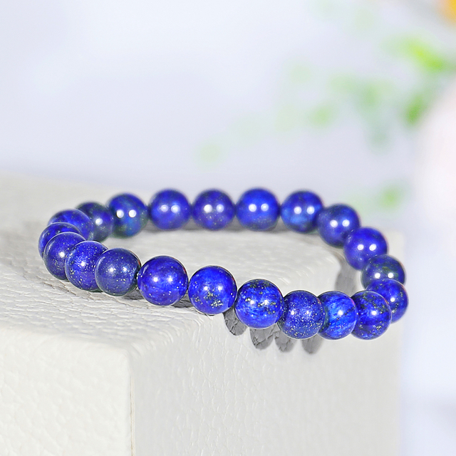 Natural Lapis Lazuli Crystal Bead Bracelet,Healing Energy Bracele