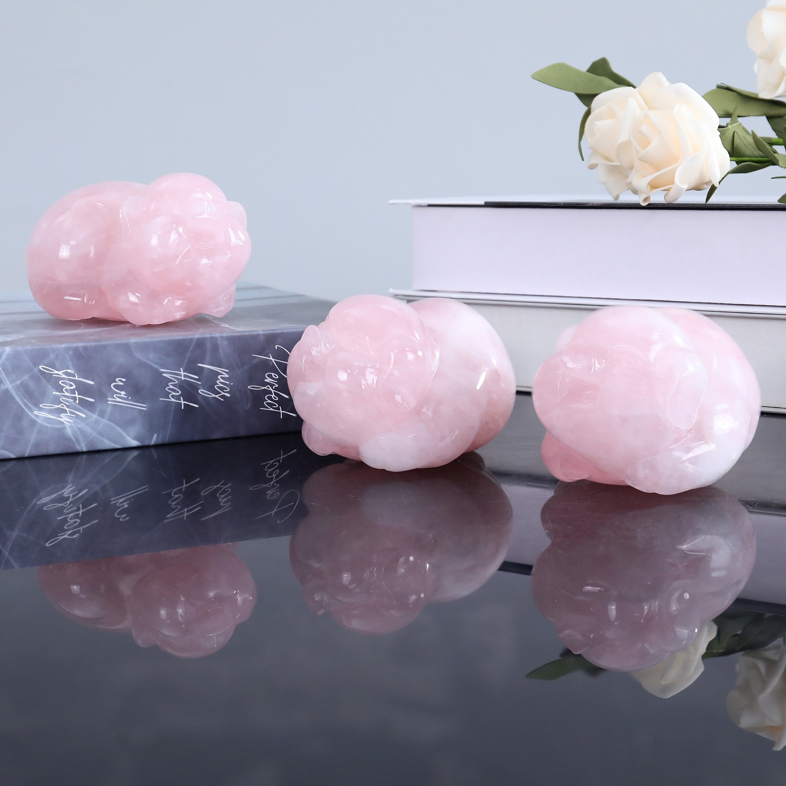 Natural Jade Handmade Lucky Pig Figurine - Feng Shui Home Decoration & Collectible