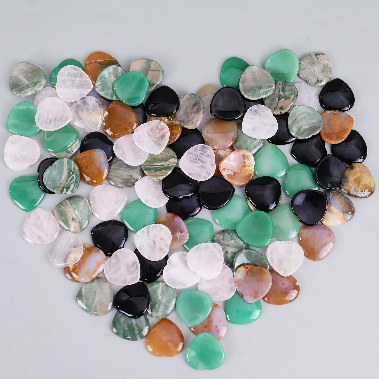 Natural Jade Heart-Shaped Thumb Stone - Premium Massage Stone for Face, Body Relaxation & Muscle Tension Relief