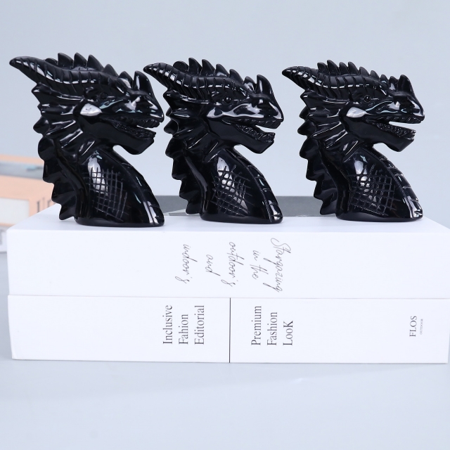 Handcrafted Multiple Jade Dragon Head Carvings - Natural Jade Decor & Collectibles