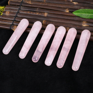 Rose Quartz Cylindrical Massager - Natural Crystal Face & Body Roller for Relaxation, Skin Tightening & Muscle Relief