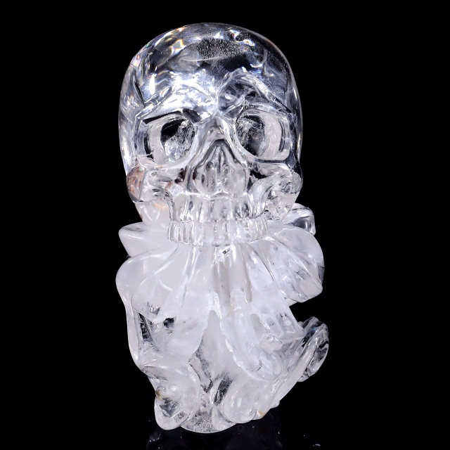 5-inch Clear Quartz Skull with Octopus – Artisanal Crystal Fusion of Mystique & Nature's Precision