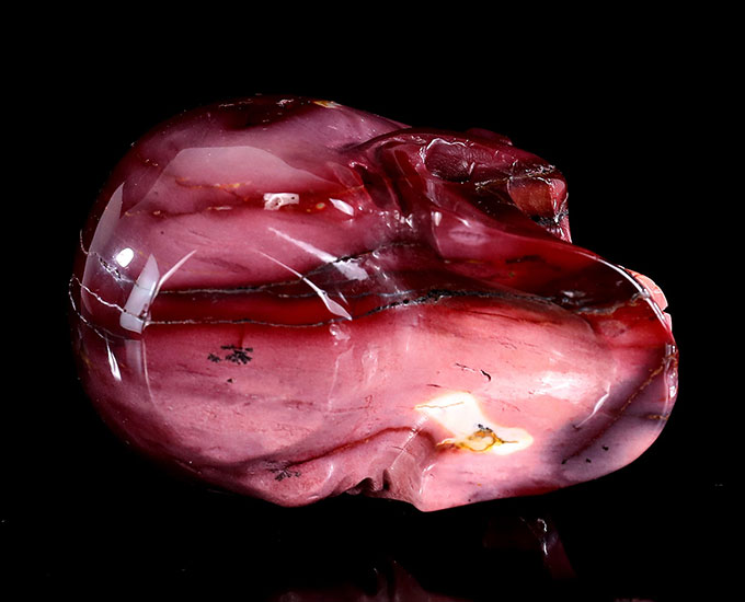 4.7" Colorful Mocha Agate Hand Carved Crystal Realistic Skull Sculpture