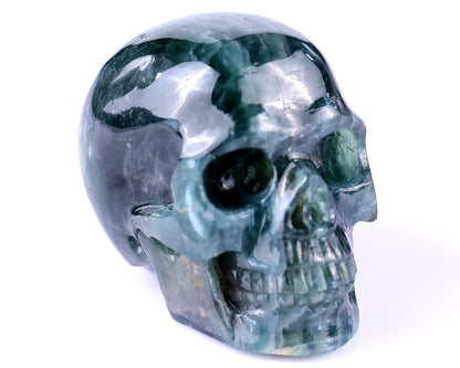 2.2" Blue Apatite Hand Carved Crystal Realistic Skull Sculpture