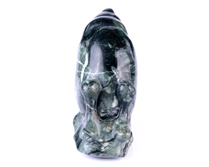 3.4" Jiulong Jade Hand Carved Crystal Snail Sculpture