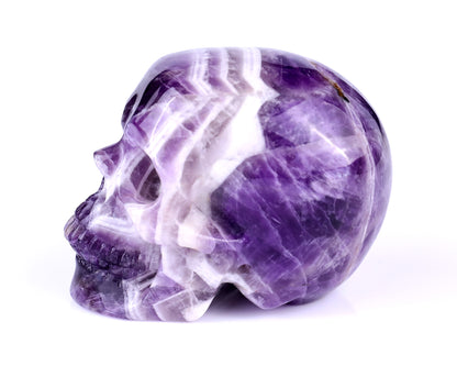 3.0" Dream Amethyst Hand Carved Crystal Realistic Skull Sculpture