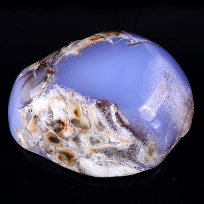 3.4" Blue Chalcedony Hand Carved Crystal Bowl