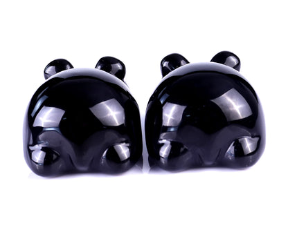 Natural Black Obsidian Hand Carved Crystal Panda Sculpture