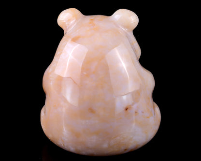 2.9" Chalcedony Hand Carved Crystal Panda Sculpture