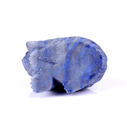 4.1" Blue Aventurine Hand Carved Crystal Persian Cat Sculpture