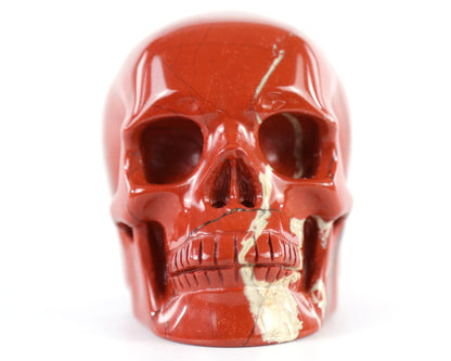 3.0" Red Jasper Hand Carved Crystal Realistic Skull Sculpture