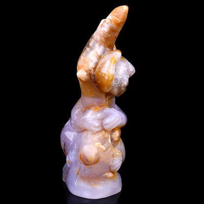 4.7" Chalcedony Hand Carved Crystal Koala Sculpture