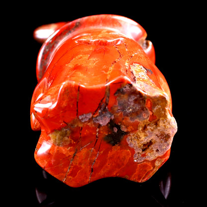 3.6” Natural Red Jasper Hand Carved Crystal Wizard Ghost Sculpture, Halloween Gift