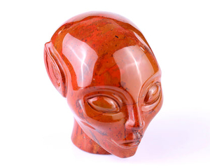 2.9" Red Jasper Hand Carved Crystal Elf Alien Sculpture
