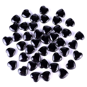 1.2" Black Obsidian Hand Carved Crystal Heart