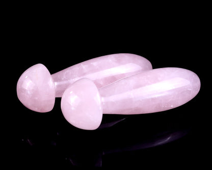Natural Rose Quartz Hand Carved Crystal Massage Tool