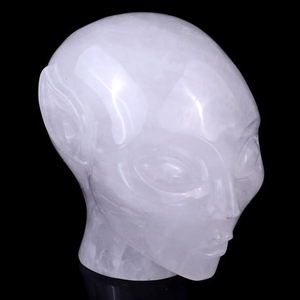3.9" Angolan Quartz Rock Hand Carved Crystal Elf Alien Sculpture