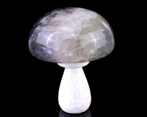 77mm Fluorite Hand Carved Crystal Mushroom Sculpture