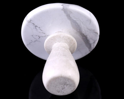 70mm Howlite Hand Carved Crystal Mushroom Sculpture