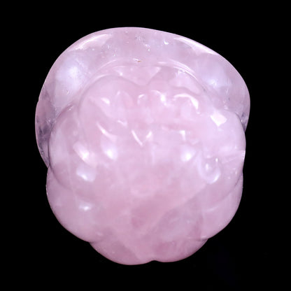 2.3” Natural Rose Quartz Hand Carved Crystal Wizard Pumpkin Sculpture, Halloween Gift