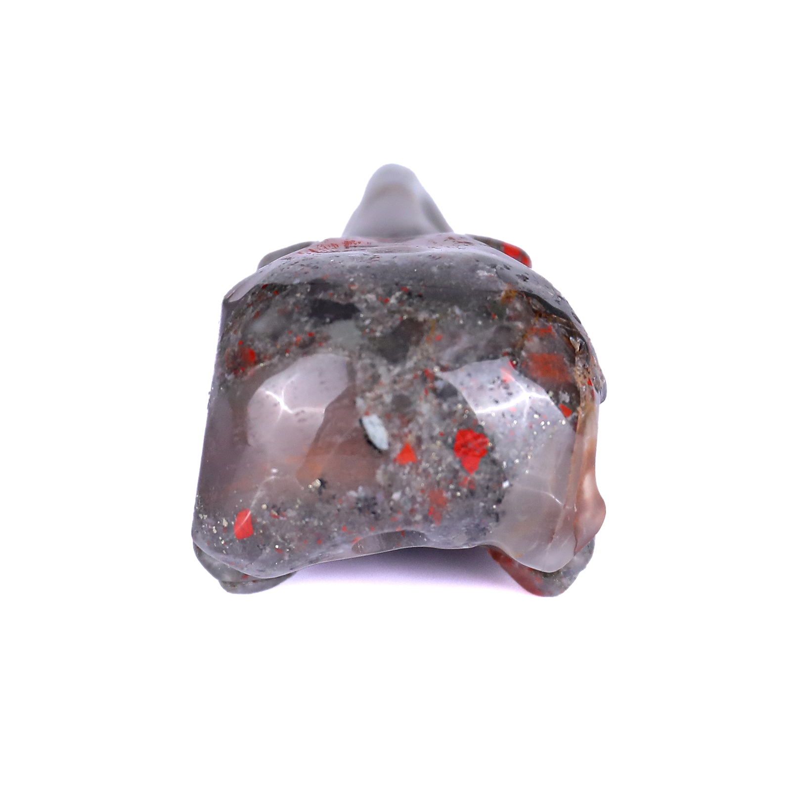 Natural African Blood Stone Quartz Carved Skulls