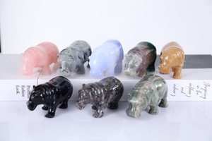 Artisan-Made Mini Hippo Carvings in Multiple Natural Jade Types - Perfect Gift for Collectors