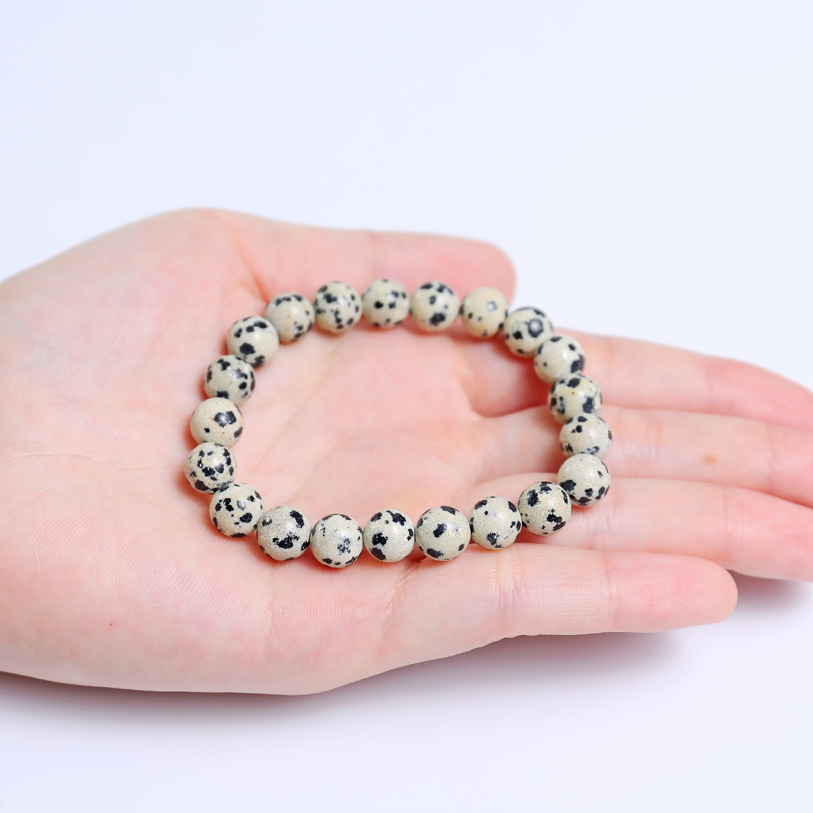 Natural Dot Stone Crystal Bead Bracelet,Healing Energy Bracelet