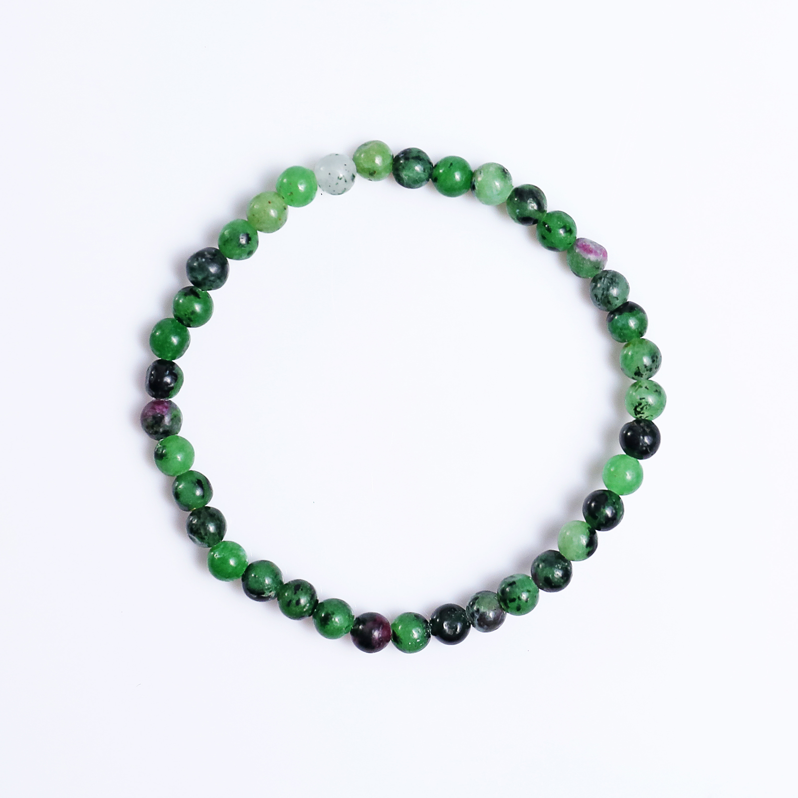 Natural Ruby Zosite Crystal Bead Bracelet,Healing Energy Bracelet