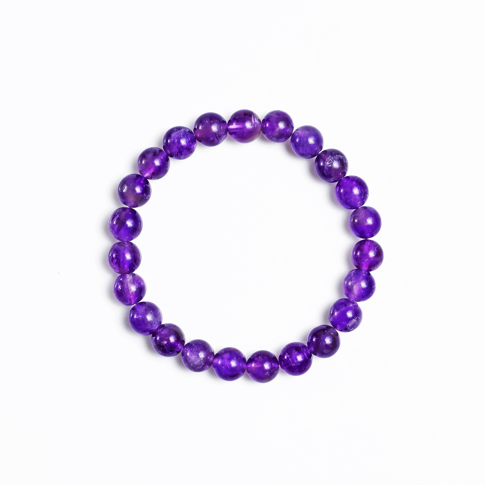 Natural Amethyst Crystal Bead Bracelet,Healing Energy Bracelet