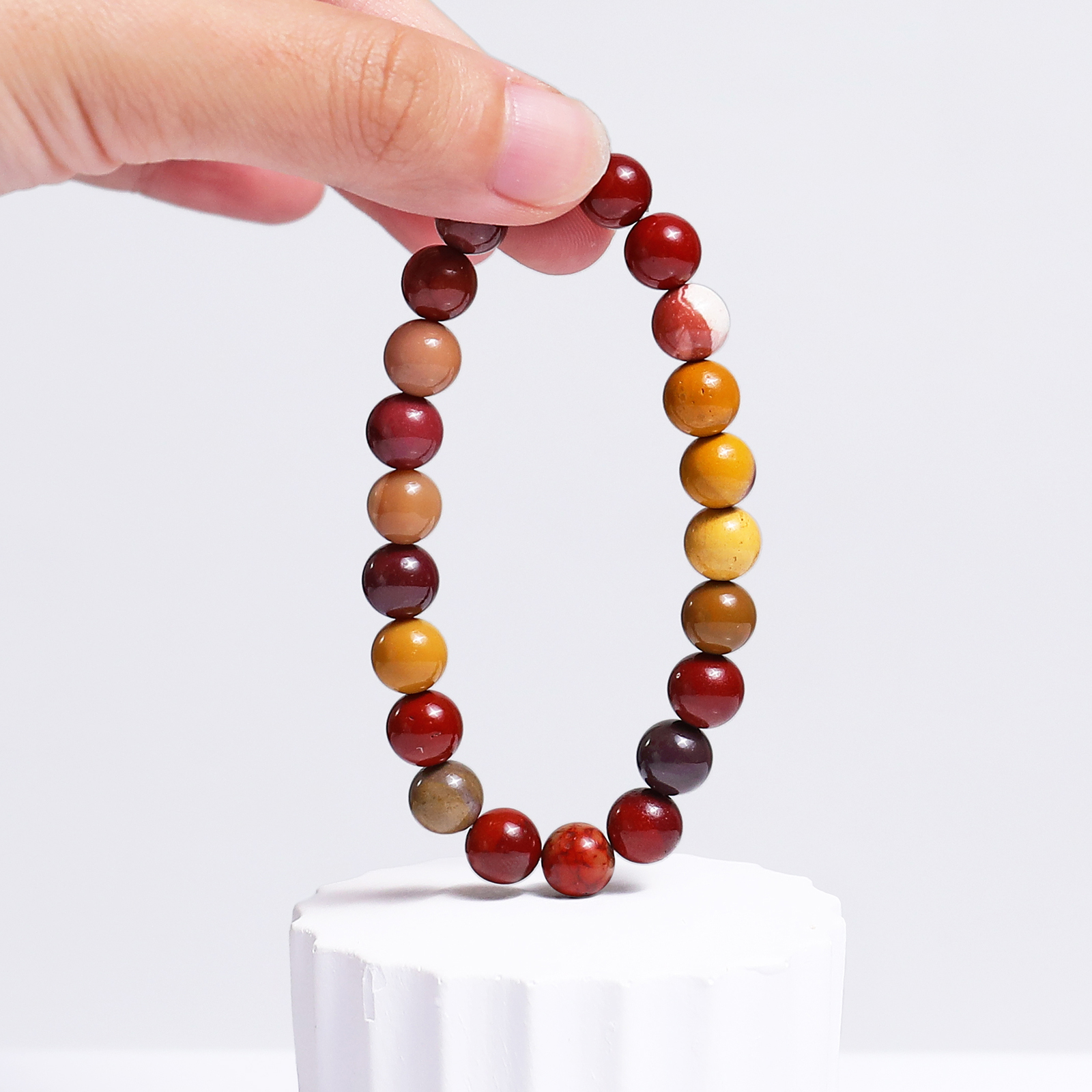 Natural Mookaite Jasper Crystal Bead Bracelet,Healing Energy Bracele