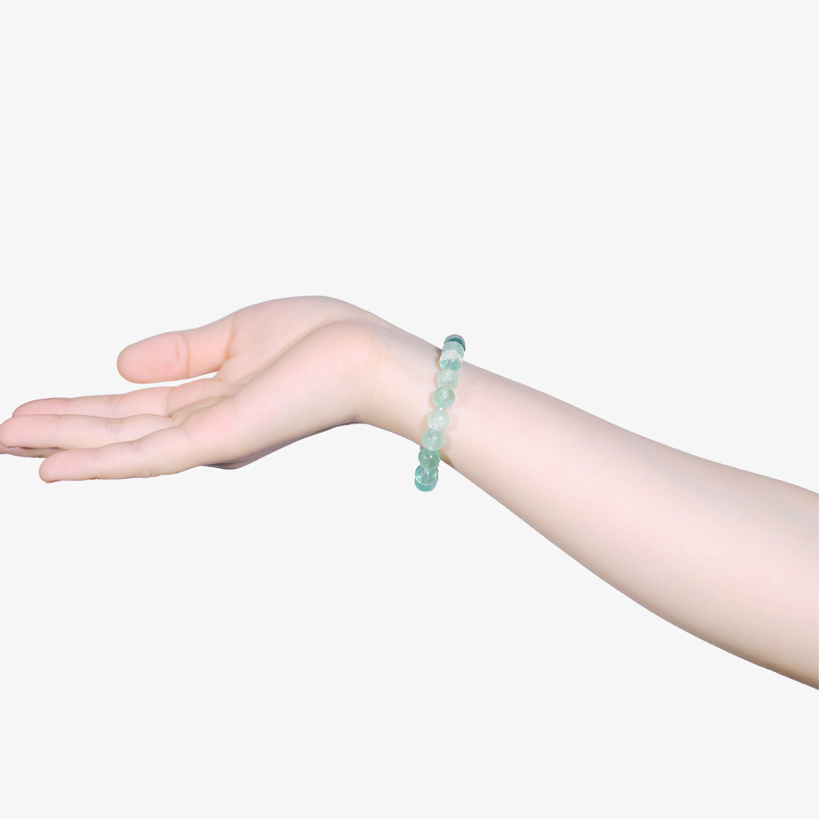 Natural Fluorite Crystal Bead Bracelet,Healing Energy Bracelet