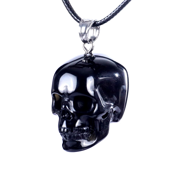 Natural Mini Size Skull Pendant - Hand-Polished Crystal Jewelry Charm