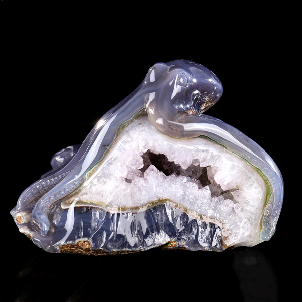 6.0" Geode Agate Octopus Sculpture - Unique Handcrafted Home Decor