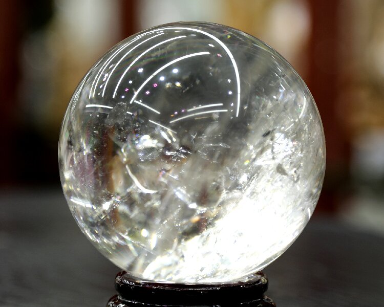 Natural Clear Quartz Crystal Sphere - Handcrafted Energy Cleansing Crystal Ball