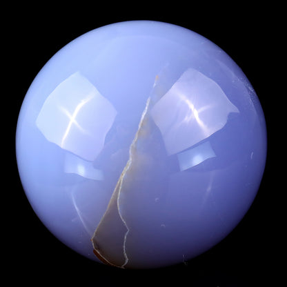 80mm Blue Chalcedony Hand Carved Crystal Sphere