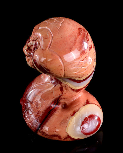 2.4" Red Jasper Hand Carved Crystal Baby Snake Sculpture