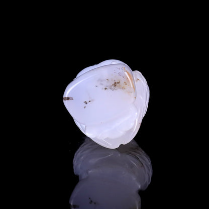 3.1" Blue Chalcedony Hand Carved Crystal Owl Sculpture