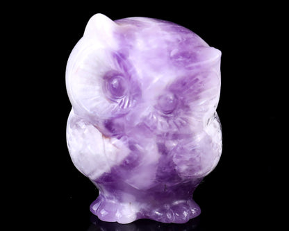 2.0"Dream Amethyst Hand Carved Crystal Owl Sculpture