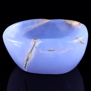 3.4" Blue Chalcedony Hand Carved Crystal Bowl