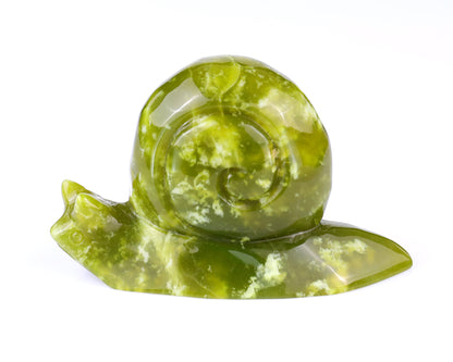 4.1" New Jade Hand Carved Crystal Snail Sculpture