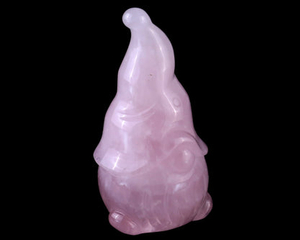 2.8” Natural Rose Quartz Hand Carved Crystal Bearded Ghost Sculpture, Halloween Gift