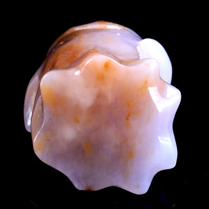 3.0” Natural Chalcedony Hand Carved Crystal Ghost Sculpture, Halloween Gift