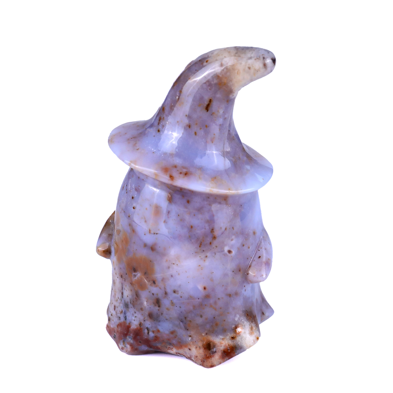 Pumpkin Blue Chalcedony Ornament Carved Crystal Ghost 