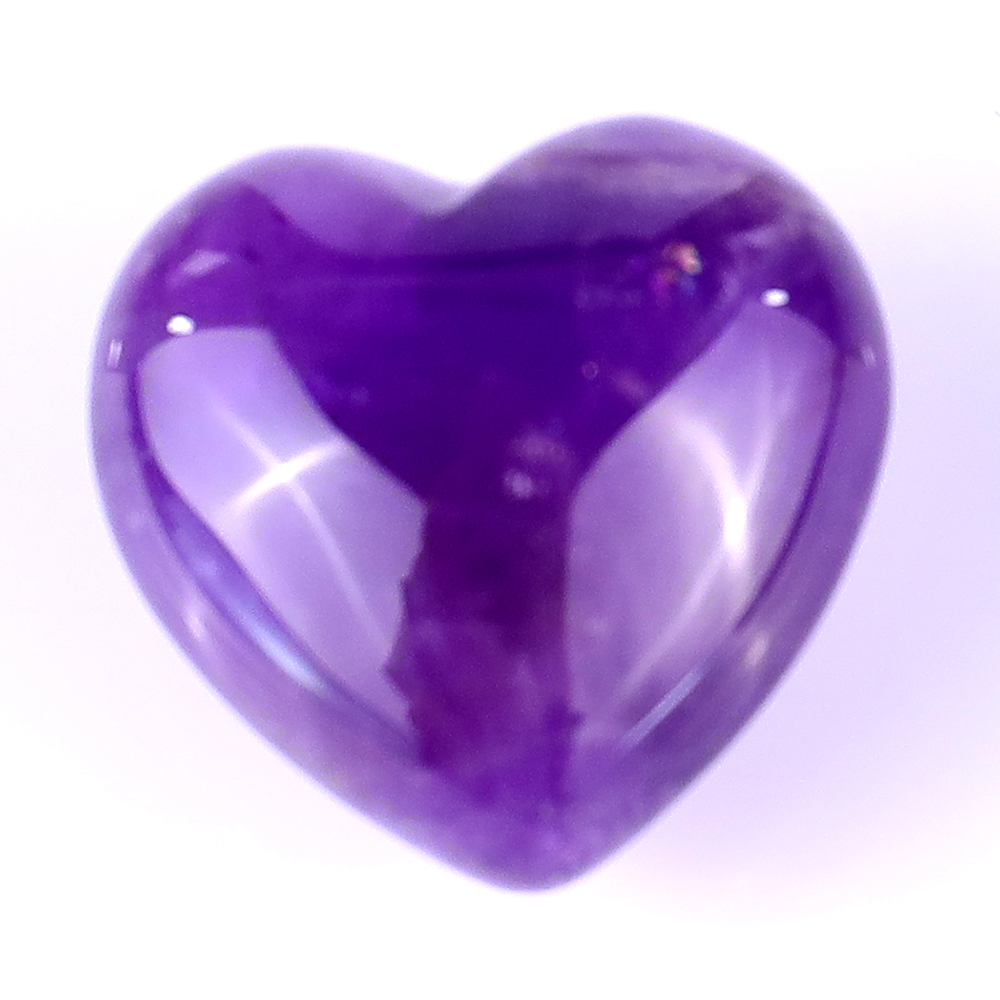Hand Carved Natural Dream Amethyst Heart