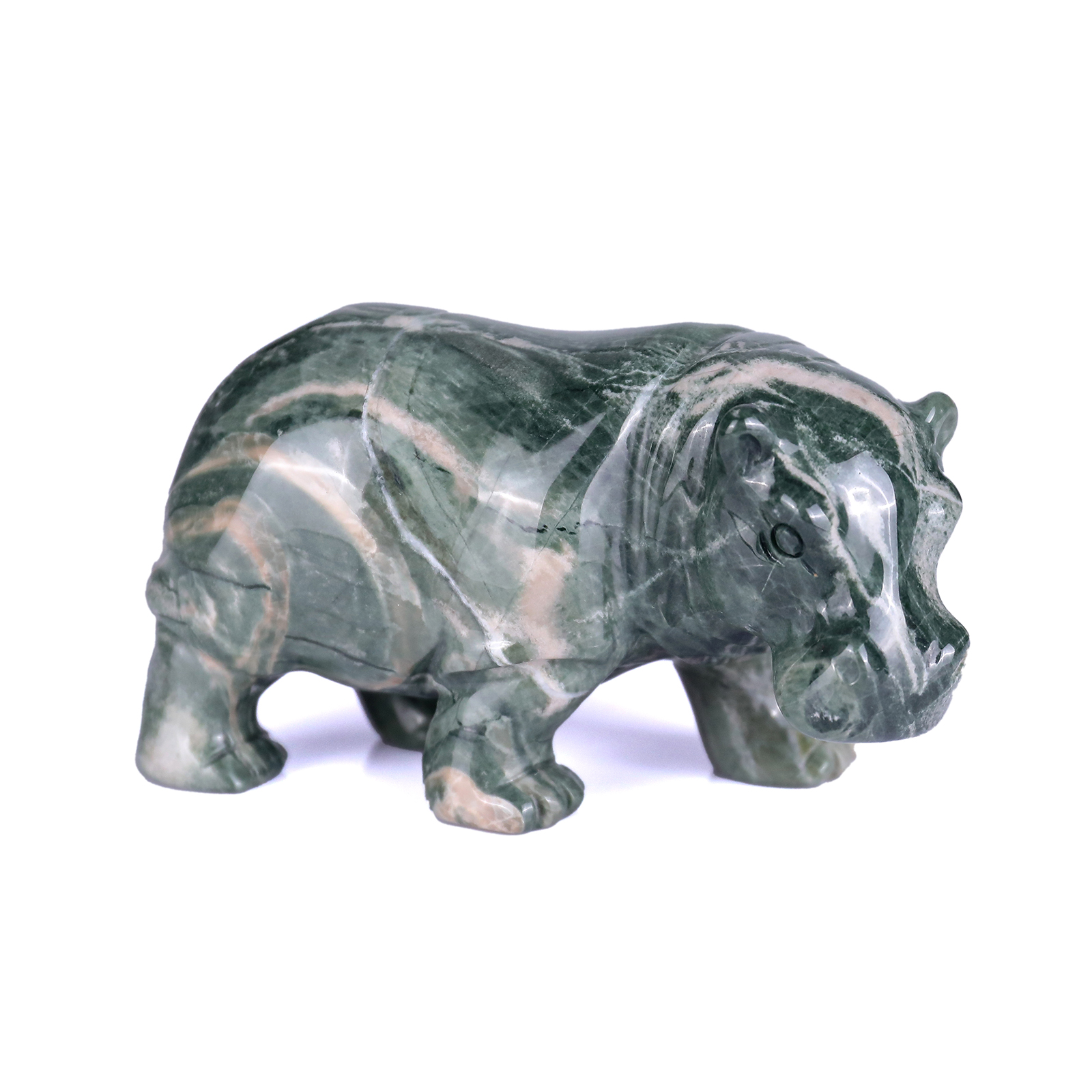 Natural Crystal Jiulong Jade Hippopotamus