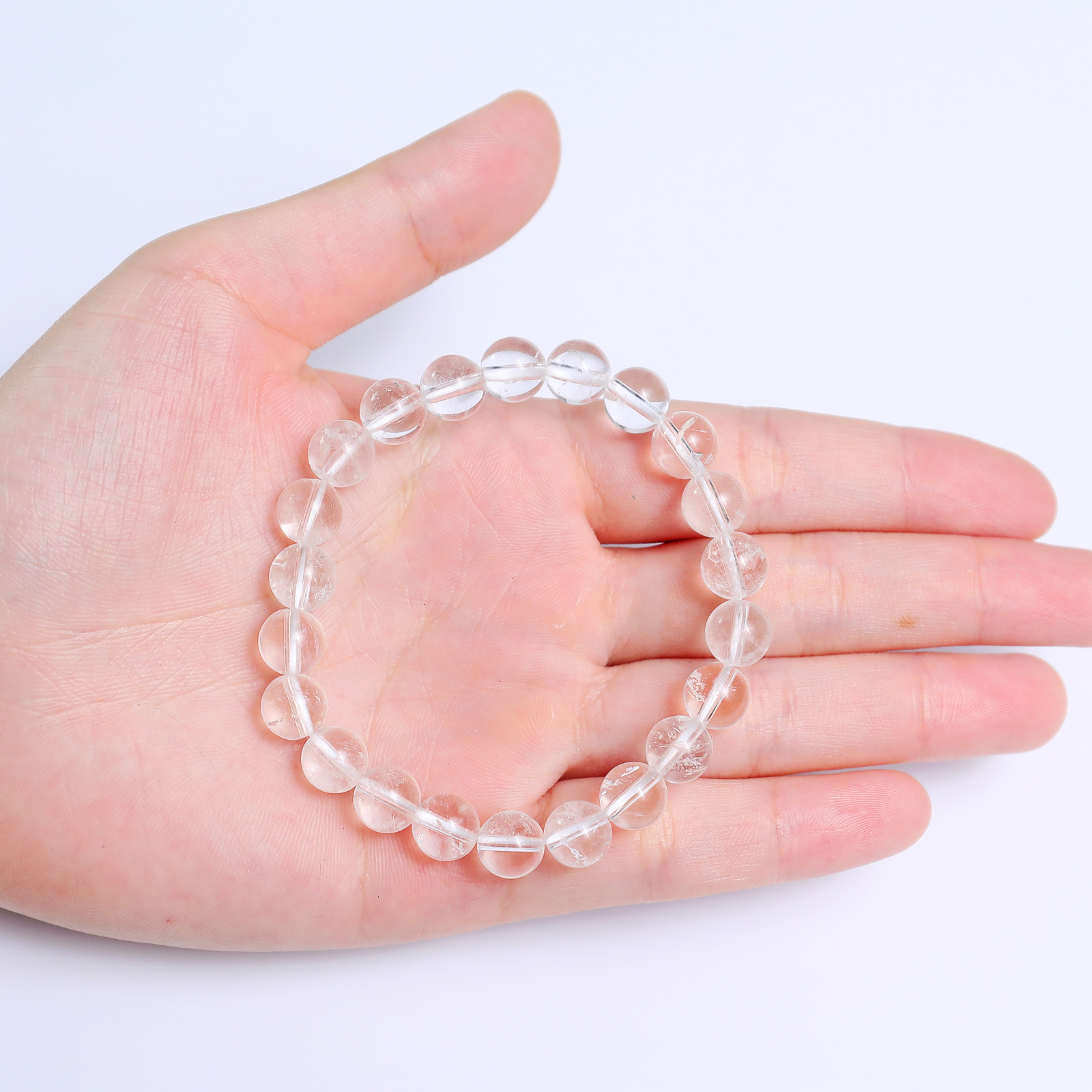 Natural Angolan Quartz Crystal Bead Bracelet,Healing Energy Bracelet