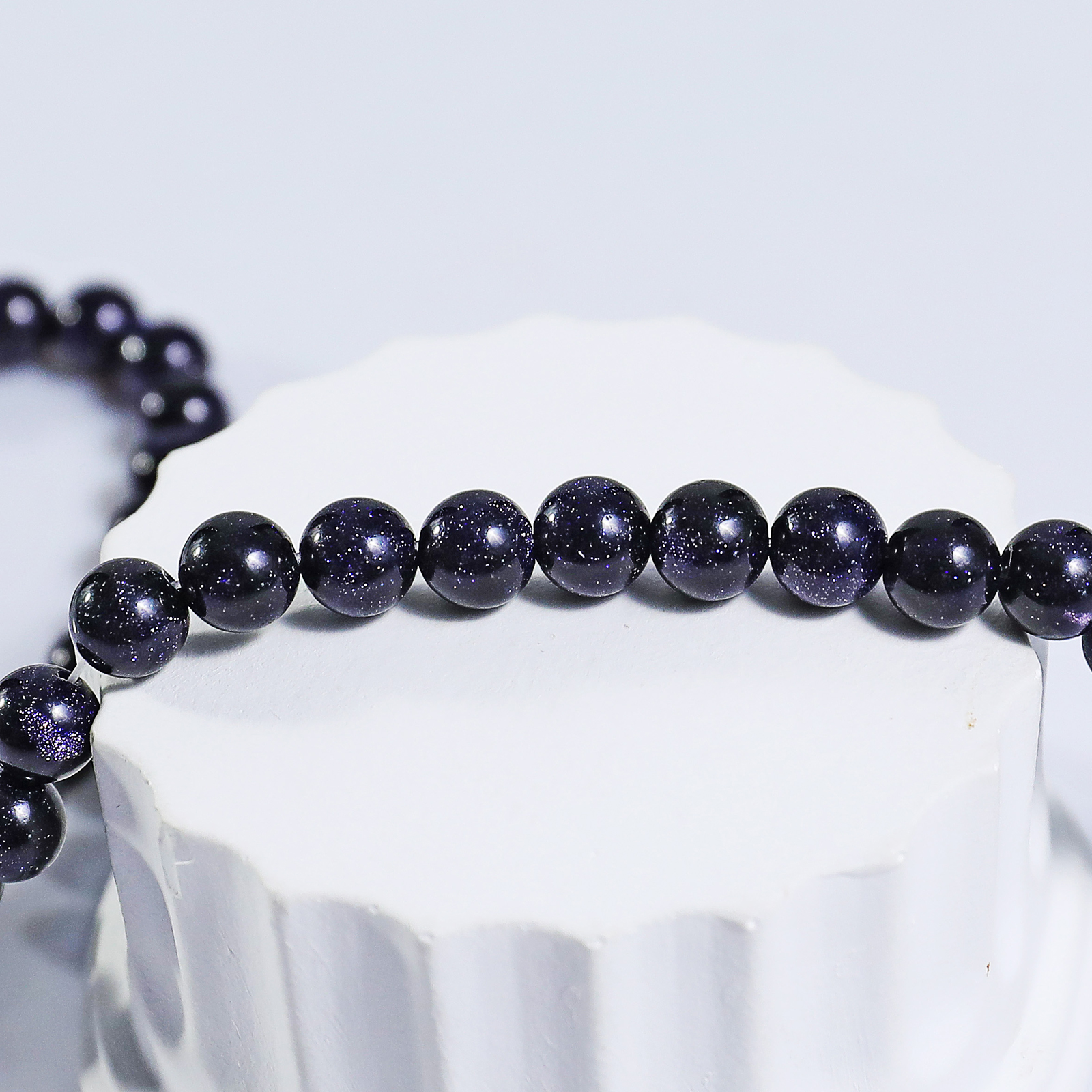 Natural Blue Gold Stone Crystal Bead Bracelet,Healing Energy Bracelet