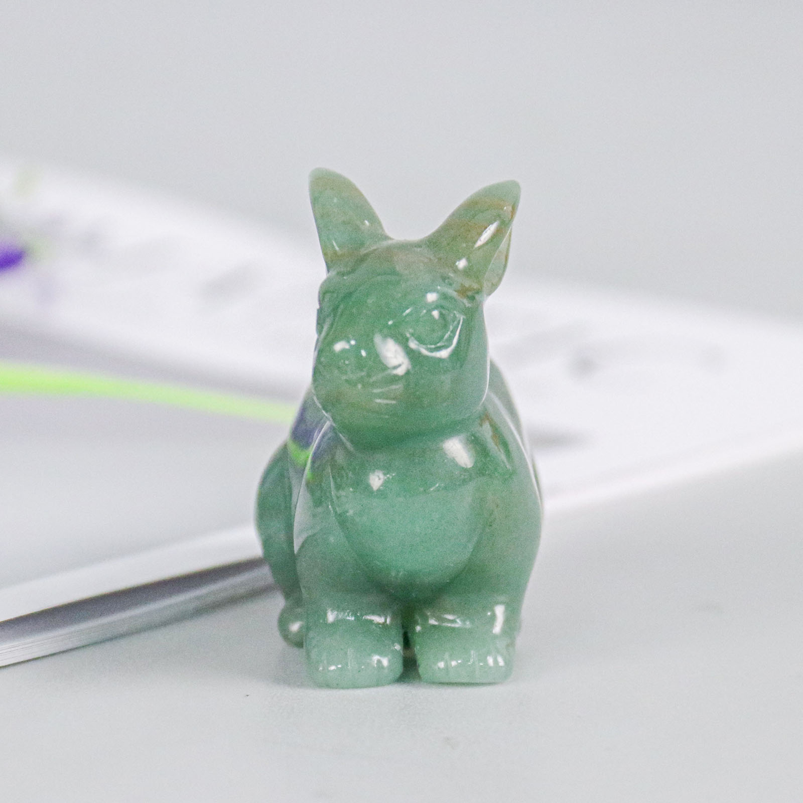 Hand-Carved Mini Jade Rabbit Figurine - 100% Natural Various Jade Materials for Collection & Decoration