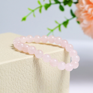 Natural Rose Quartz Crystal Bead Bracelet,Healing Energy Bracelet