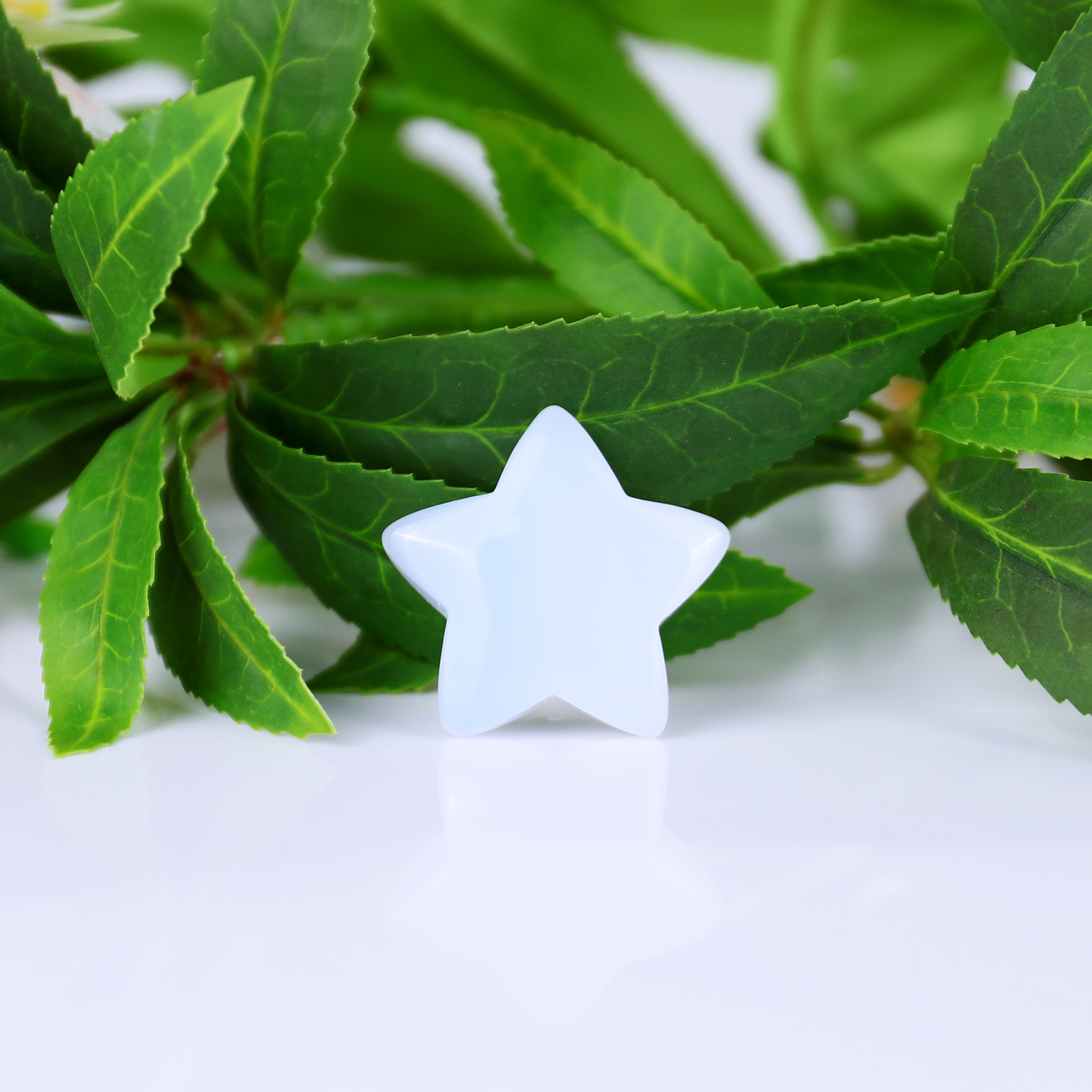 Bulk Polished Blue Chalcedony Stars Mini Gemstones 30mm Hand Carved Crystals Craft for Home Decoration DIY Jewelry Gifts